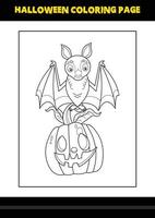 Halloween coloring page for kids. Line art coloring page design for kids. vector