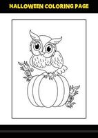 Halloween coloring page for kids. Line art coloring page design for kids. vector