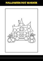 Halloween dot coloring page for kids. Line art coloring page design for kids. vector