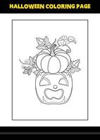 Halloween coloring page for kids. Line art coloring page design for kids. vector