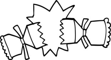 line drawing cartoon exploding cracker vector