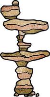 cartoon doodle of stacked stones vector