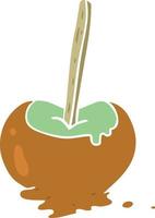 flat color style cartoon toffee apple vector