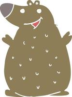 flat color style cartoon happy bear vector