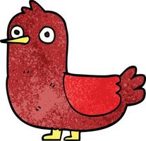 cartoon doodle red bird vector