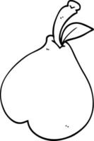 line drawing cartoon of a pear vector