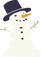 cartoon doodle traditional snowman vector