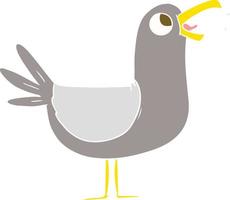 flat color style cartoon Bird vector