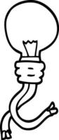 line drawing cartoon electric light bulb vector