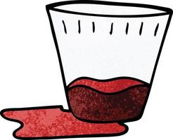 cartoon doodle of a spilt drink vector