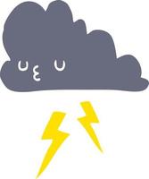 flat color style cartoon storm cloud vector