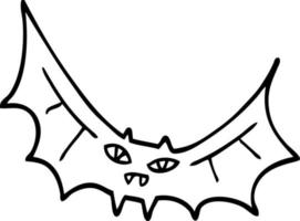 line drawing cartoon bat vector