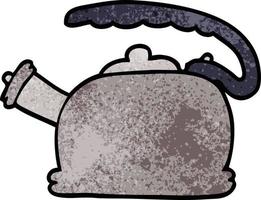 cartoon doodle whistling kettle vector