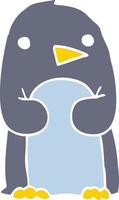 flat color style cartoon penguin vector