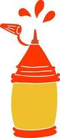 flat color style cartoon ketchup bottle vector