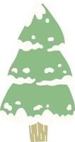 cartoon doodle pine trees vector