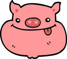 cartoon happy pig face vector