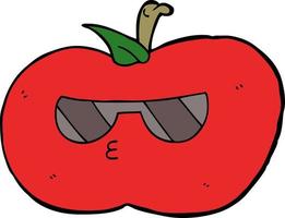 cartoon cool apple vector