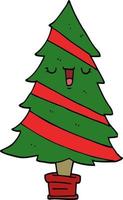 cartoon christmas tree vector