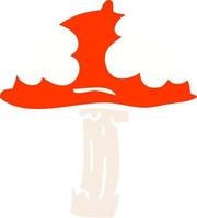 caricatura, garabato, venenoso, toadstool vector