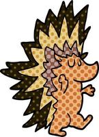 cartoon doodle spiky hedgehog vector