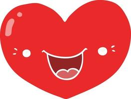 flat color style cartoon love heart character vector