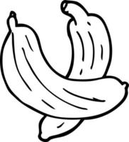 line drawing cartoon pair of  bananas vector