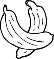 line drawing cartoon pair of  bananas vector