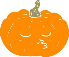 flat color style cartoon pumpkin vector