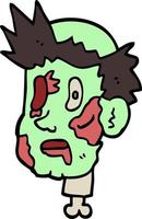 cabeza de zombi de dibujos animados vector