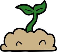 cartoon growing seedling vector