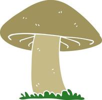 flat color style cartoon mushroom vector