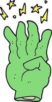 cartoon spooky magic hand vector