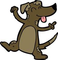 cartoon dancing dog vector