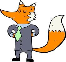 cartoon fox businessman vector