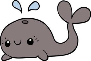 cute cartoon whale vector