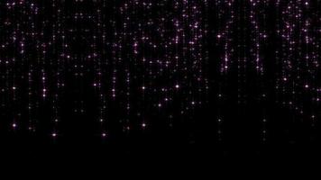 Loop abstract falling glitter purple particles animation background video
