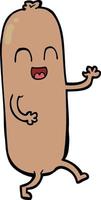 cartoon dancing sausage vector