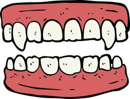 dientes de vampiro de dibujos animados vector