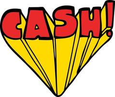 cartoon word cash vector