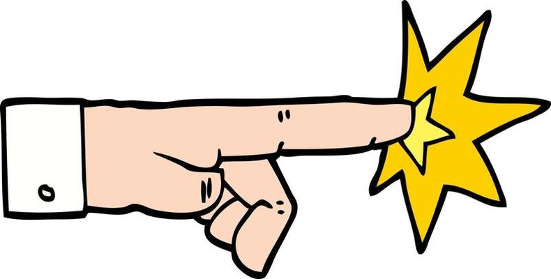 cartoon pointing hand