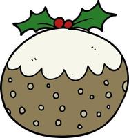 cartoon christmas pudding vector