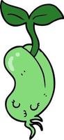 cartoon sprouting bean vector