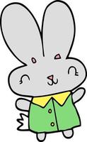 cute cartoon tiny rabbit vector