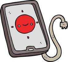 cartoon mobile phone device vector