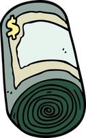 cartoon roll of money vector