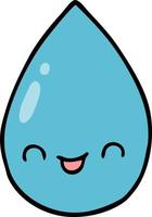 cartoon cute raindrop vector