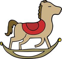 cartoon rocking horse vector