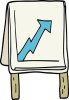 cartoon business chart with arrow vector