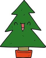 cartoon christmas tree vector